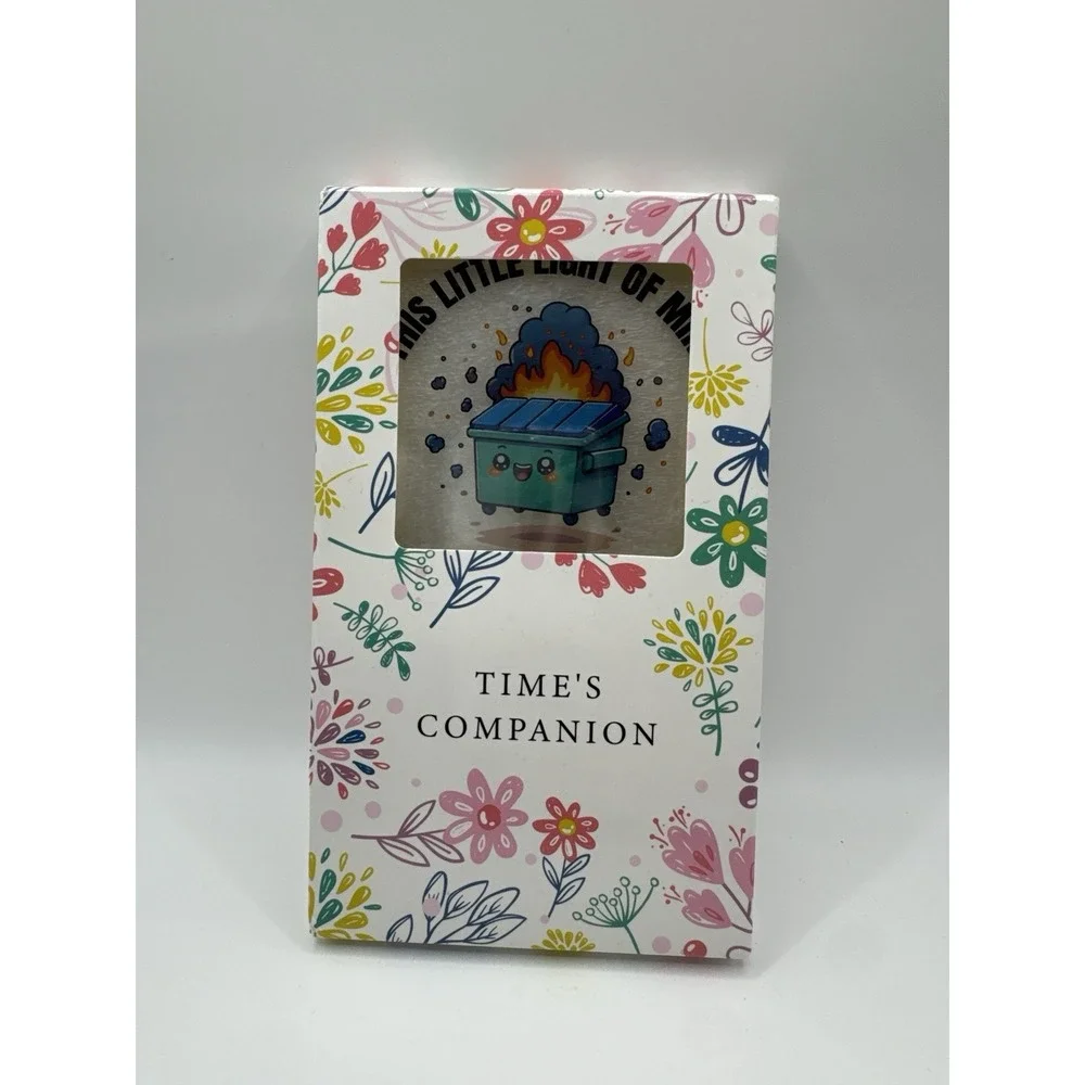 Dumpster Fire Desk Calendar Wood Block Perpetual Acrylic Funny Coworker Gift‎